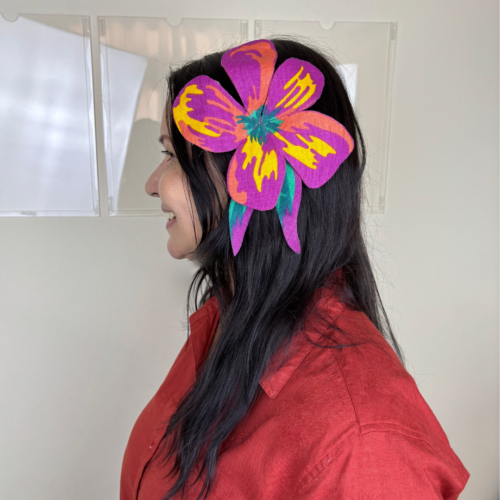 Aquarela lilás c/folhagem