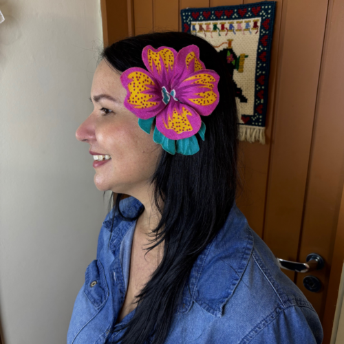 Pitaya rosa c/folhagem azul